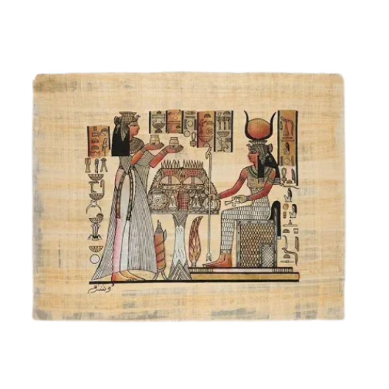 Original Egyptian Papyrus Sheet Painting (43×33cm)