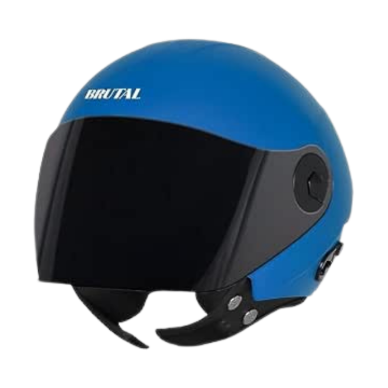 Steelbird SBH-64 Brutal Plus Reflector ISI Certified Open Face Helmet for Men and Women with Extra Smoke Visor