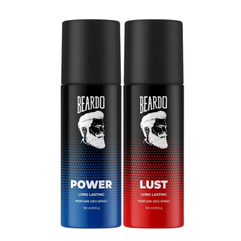 Beardo Power & Lust Perfume Body Spray (Set of 2) Get compliments with Long lasting Fougere, Aromatic Deodorant Brand | Christmas gift for men | Gift For Friends | Gift for Men