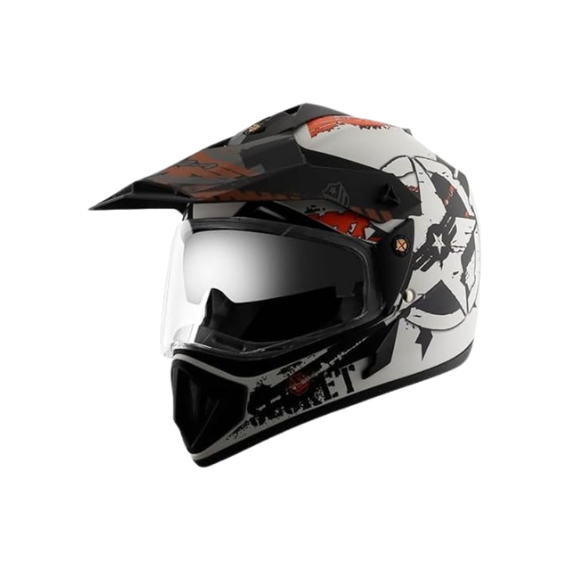 Vega Off Road ABS D/V Secret Dull White Black Helmet-L