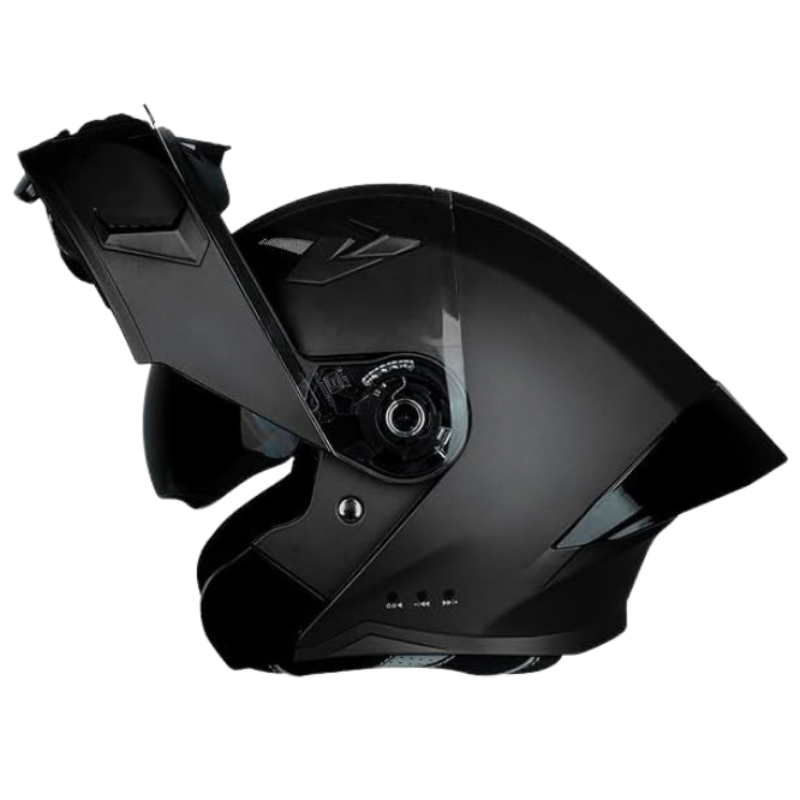 Steelbird Bluetooth Flip Up Motorcycling Helmet For Men And Women With Inner Smoke Sun Shield|Sba-20 7Wings(Medium 580 Mm,Glossy Black)