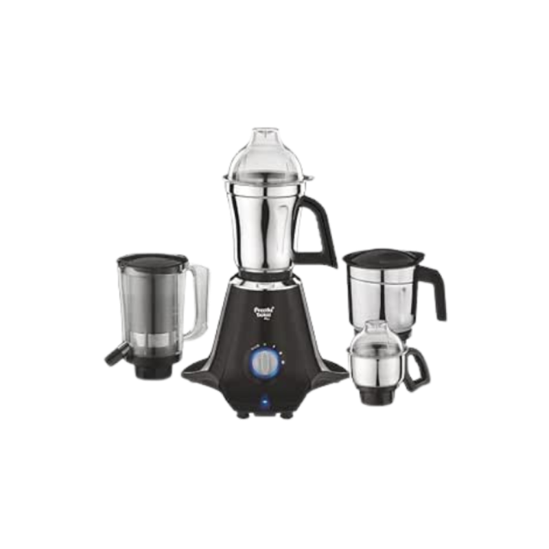 Preethi Plastic Taurus Plus 1000 Watt Mixer Grinder|4 Jars With Super Extractor Juicer Jar Blue/Black(Mg-257) Including 5 Years Free Service With Life Long Service Support