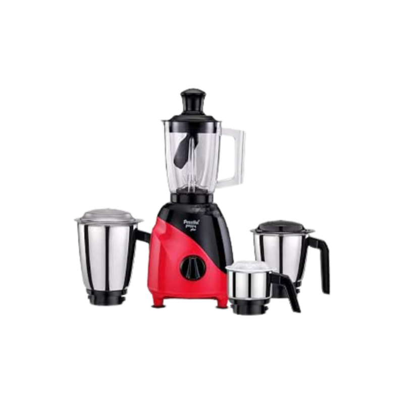 Preethi Peppy Plus MG-246 Mixer Grinder, 750 watt, Red-Black, 4 Jars - Super Food Jar with Texture Builder & 3D Airflow Technology, Vega W5 Motor with 5yr Warranty & Lifelong Free Service, Standard