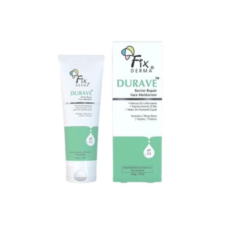 FIXDERMA Durave Ceramide Moisturizer for Face with Peptide & Mango Butter | Barrier Repair Moisturizer | Face Moisturizer for Women & Men | For All Skin Type - 50gm