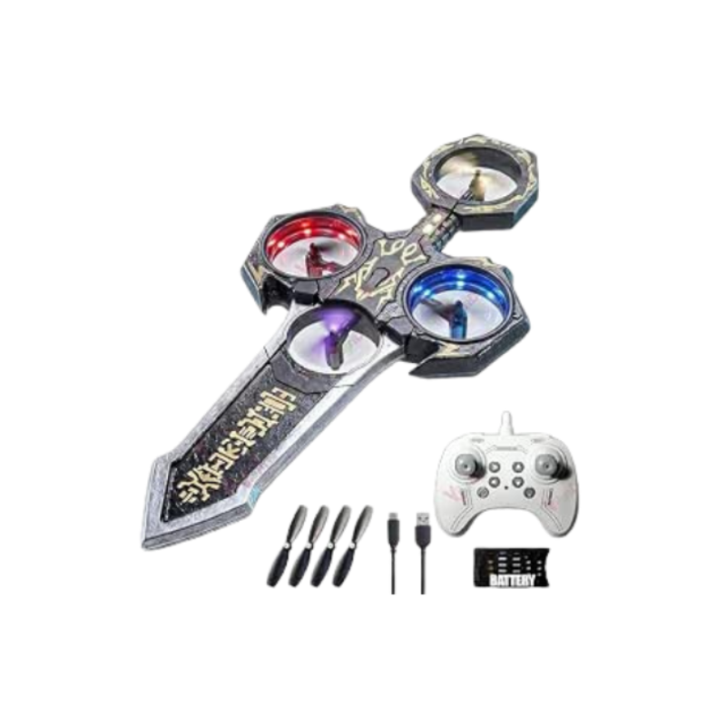 VikriDA Double-Sided Spinning Anime Katana Sword Drone Toy with 1 Powerful Battery, RGB LED Light Spin Sword-Edge Lightsaber for Kids & Adults