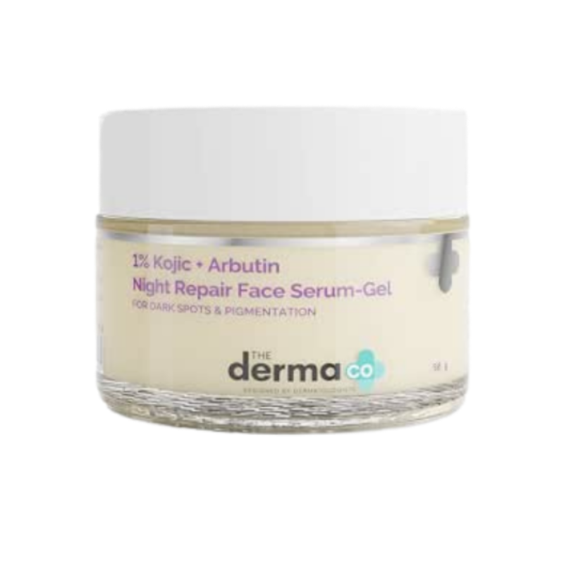 The Derma Co 1% Kojic + Arbutin Night Repair Face Serum-Gel for Dark Spots & Pigmentation - 50g