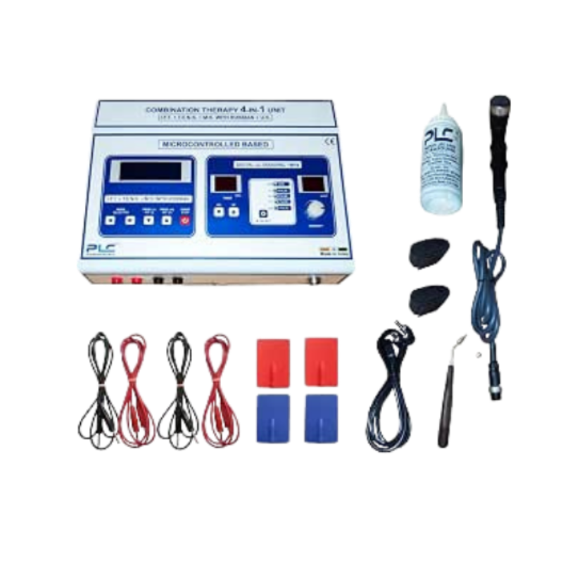 4-In-1 Physiotherapy Machine, Metal Frame With 1 Year Warranty, IFT TENS MS US Combo Device, 125 Program Micro Controlled Unit