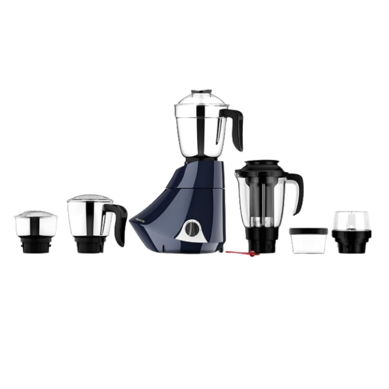 Butterfly Smart Plus 750W Mixer Grinder with 5 Jars | Multipurpose Jars - 3 Stainless Steel & 1 PC Juicer Jar | Grind & Store Jar | Heavy Duty Motor | 2 Years Manufacturer Warranty | Ink Blue