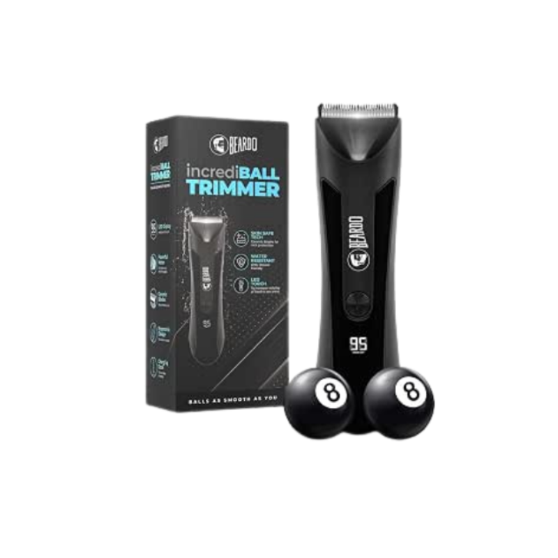 Beardo incrediBALL Trimmer for Men | Ball Trimmer for Men with Skin Safe Tech | No Nicks with Ceramic Blades | Shower friendly IPX5 Water resistant | LED display, LED torch, Dock