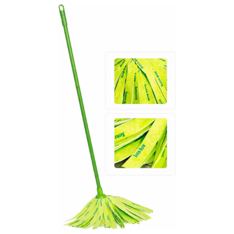 Scotch-Brite Strong Floor Mop with Stick, 1 set/pack | Multiporpose | Cleaning Mop | Super Absorbent | Universal Thread Handle | indoor and outdoor surfaces | Clean up messes/spills | All Floors